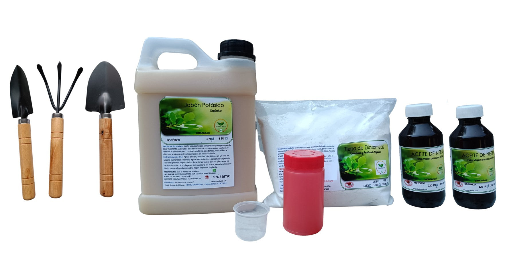 1 Lt Jabón Potásico-2 Aceite De Neem Puro-1 Tierra Diatomeas